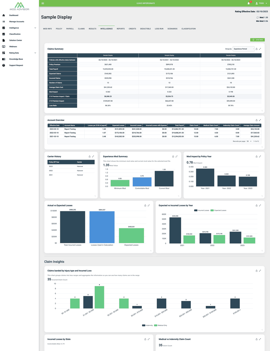AI Experience Mod Analysis & Workers' Comp Software | Mod Advisor